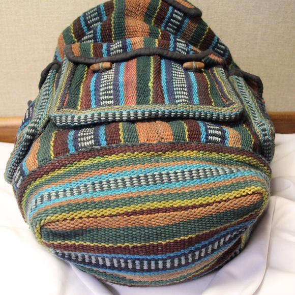 Artisan Backpack Handwoven Multicolor - Picture 9 of 10